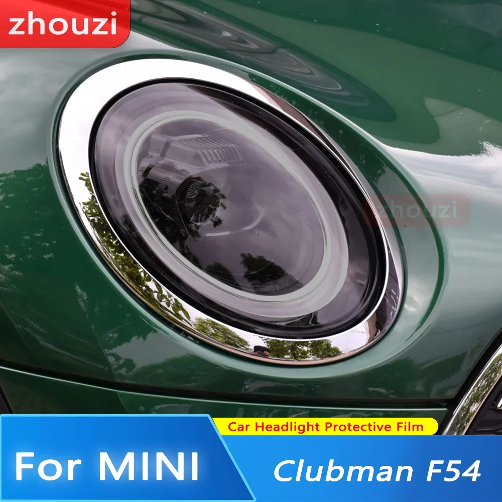 

For MINI Clubman F54 JCW Cooper S 2018-2022 Car Headlight Tint Black Protective Film Protection Transparent TPU Sticker 2 Pcs