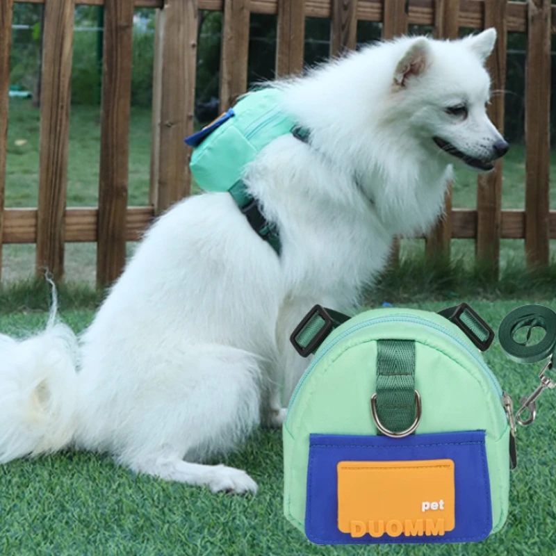 Pet Bag Cartoon Dog Outdoor Waterproof Cat Backpack Traction Rope Bag