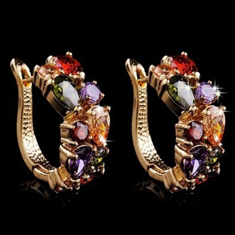 Colorful crystal zircon women's ear buckles are popular wholesale