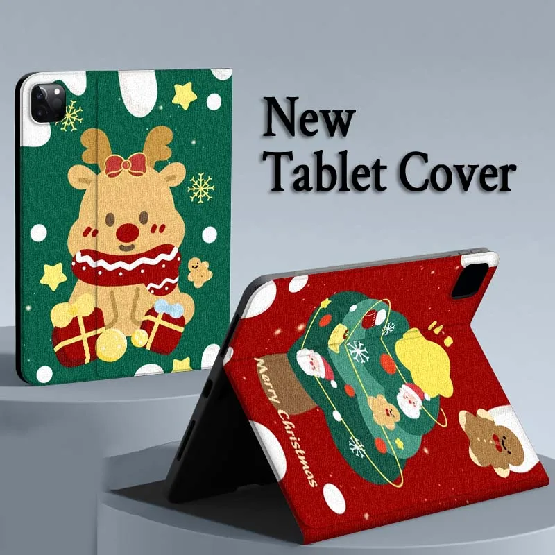 

cartoon Christmas reindeer Case For iPad Air Mini Pro 7 6 5 9.7 11 10.5 12.9 Automatic Sleep/Wake Tablet