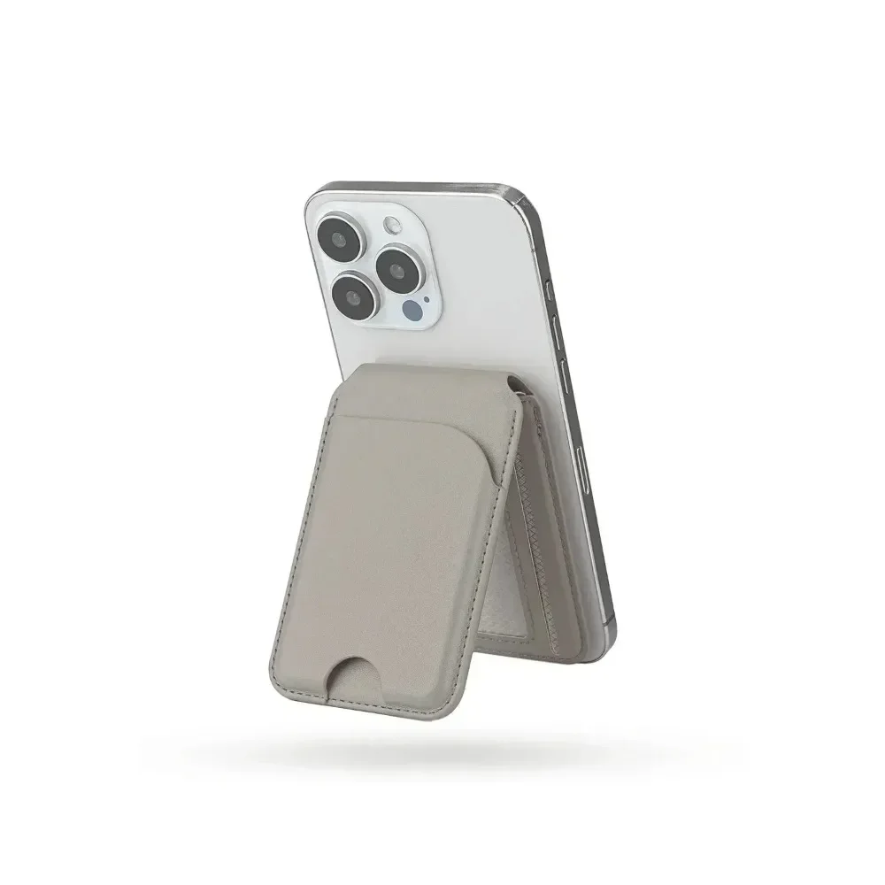 Busine Sle الملمس 2IN1 قوي المغناطيسي 100% جلد طبيعي حافظة للبطاقات الائتمان حامل آيفون 17 16 15 برو ماكس حامل بطاقة المحفظة