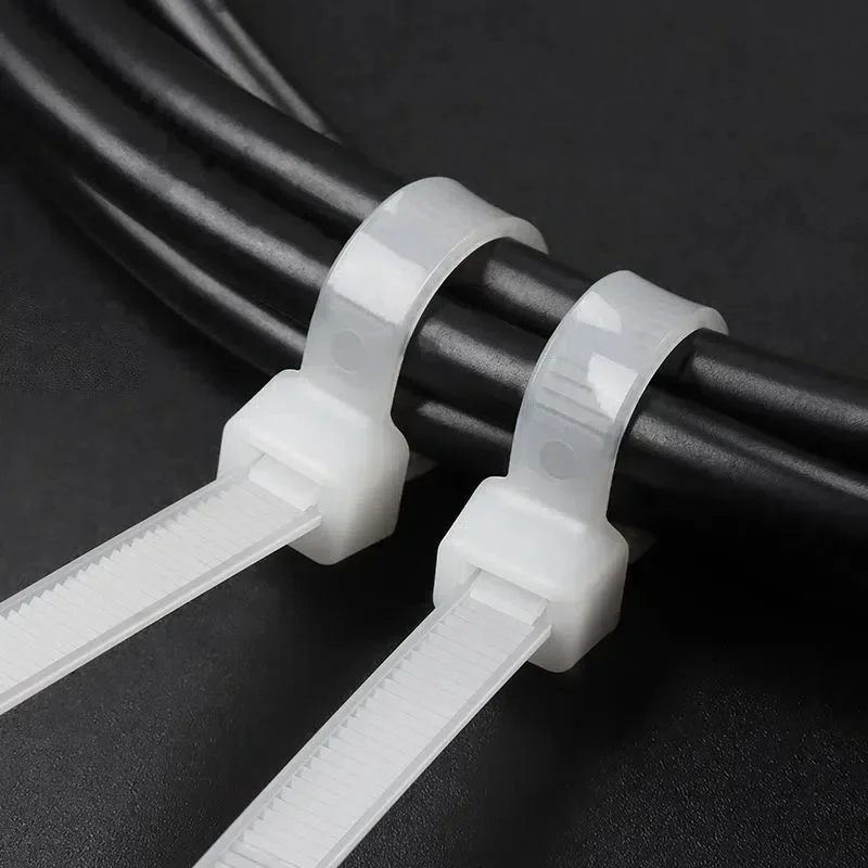 Nylon Cable Ties Self-locking Adjustable Cord Tie Straps Fastening Loop Fixing Ring Home Office Workshop Plastic Wire Cable Ties