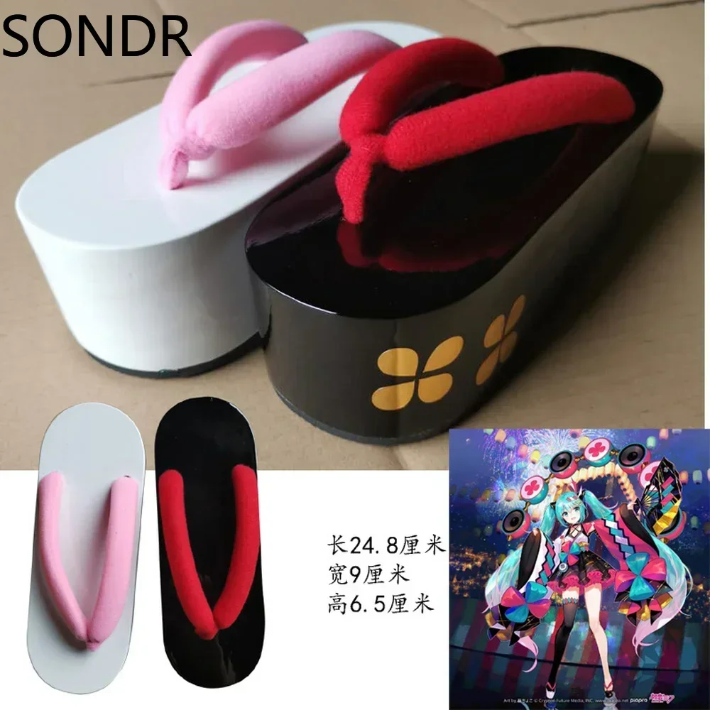 Womens Japanese Oiran Tayu 3 Leg Koma Geta Clog Flip-flop Cosplay Slipper Shoes Cosplay Halloween Japanese Harajuku New 2024