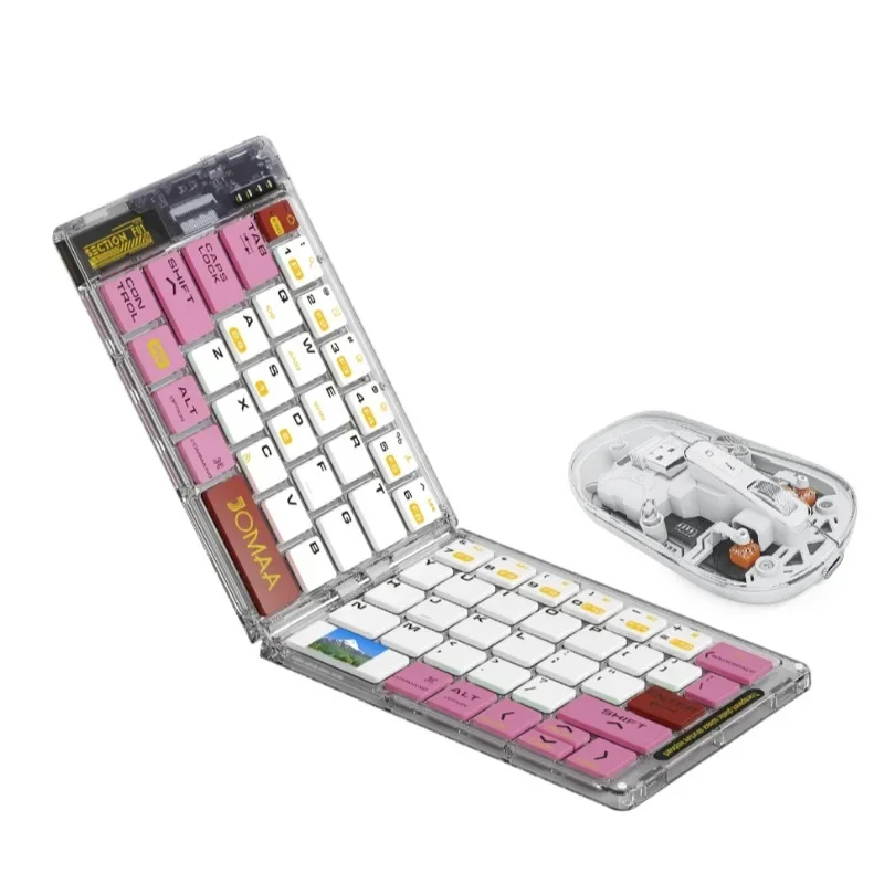 

High-value wireless keyboard and mouse set 2.4G + Bluetooth dual-mode foldable design, silent, portable, universal, rechargeable