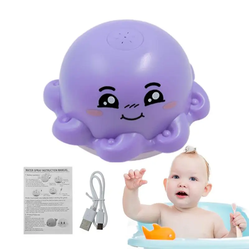 

Bath Toy Sprinkler Swimming Pool Toys Automatic Sprayer Octopus Shape Water Spray Toys Rechargeable Shower Sprayer kids supplies