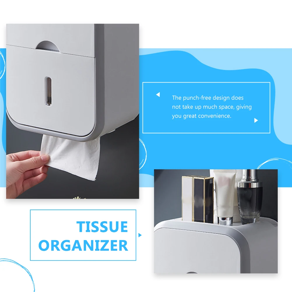 

Creative Space-Saving Tissue Box PP Dispenser Waterproof Multi-Functional Paper Container Stand for Bathroom Bedroom Kitchen