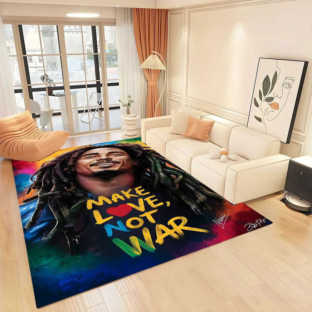 B-Bob M-Marley Floor Mat Graphic Printed Flannel Doormats For Bathroom Kitchen Entrance Carpet Home Decor