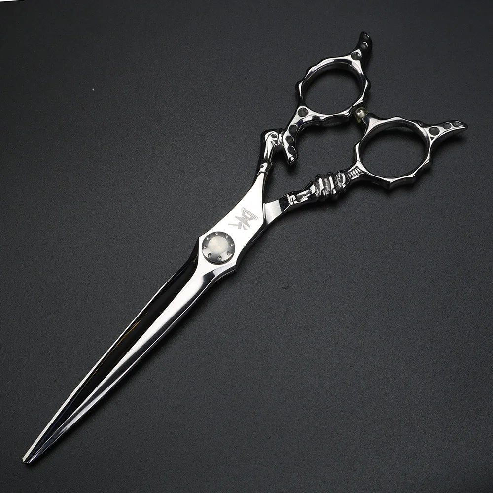 XUANFENG Silver Professional Hair Scissors 7-inch VG10 Steel Barber Cutting Scissors, Suitable for Barber Shops or Families…