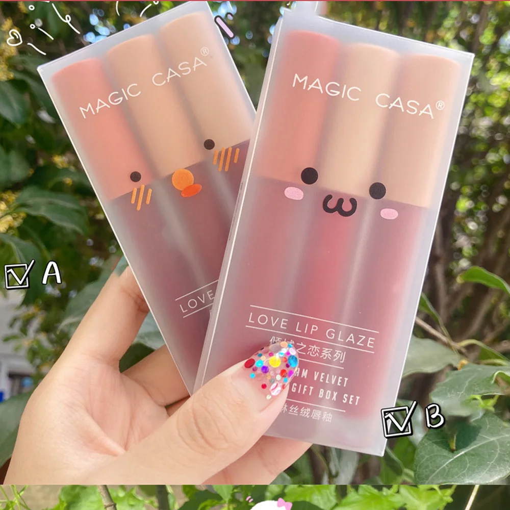 Lip Tint Mud Lasting Colored Lipstick Set Lip Gloss Lips Makeup Velvet Matte Lipstick Cute Lipgloss Set Lip Glaze Cosmetics