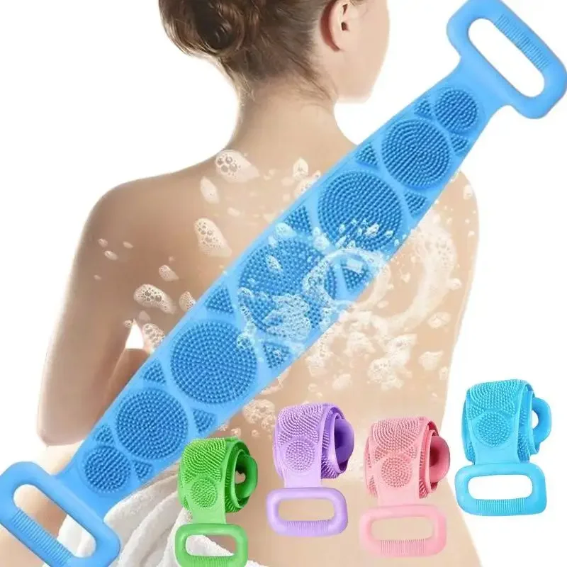 منشفة حمام سيليكون قوية، مناسبة لكل من الرجال والنساء، يمكن استخدامها لتنظيف الجسم وإزالة الأوساخ والجلد الميت #1