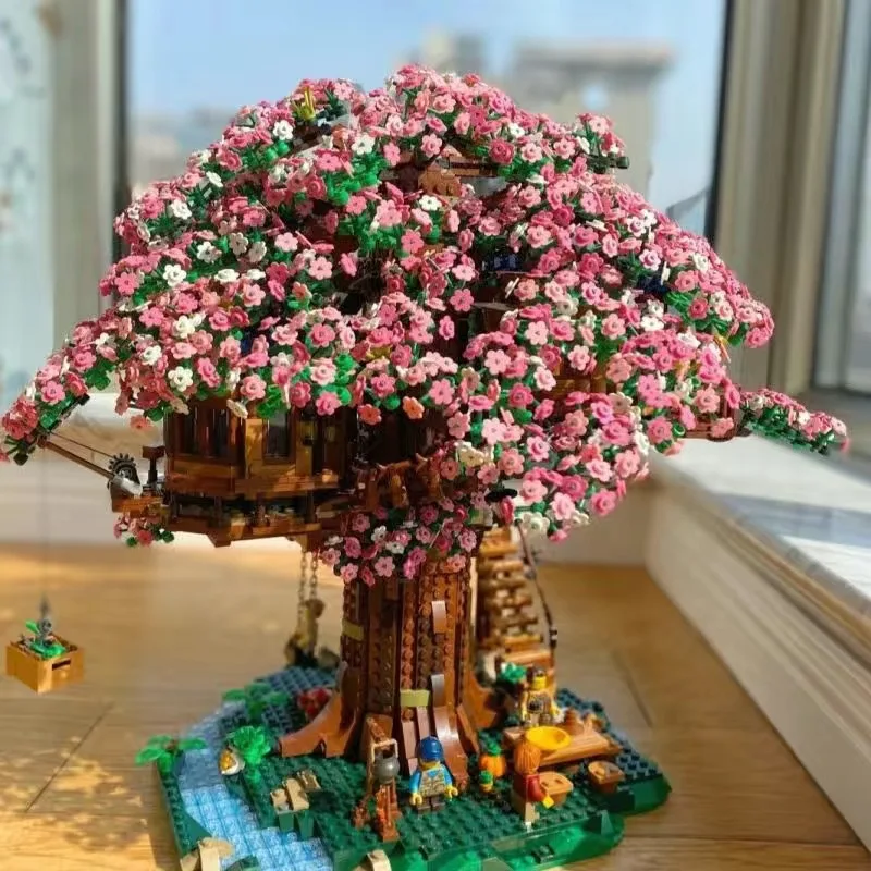 

Compatible with Lego four seasons tree house forest building block cherry blossom wooden house creative assembly girl gift