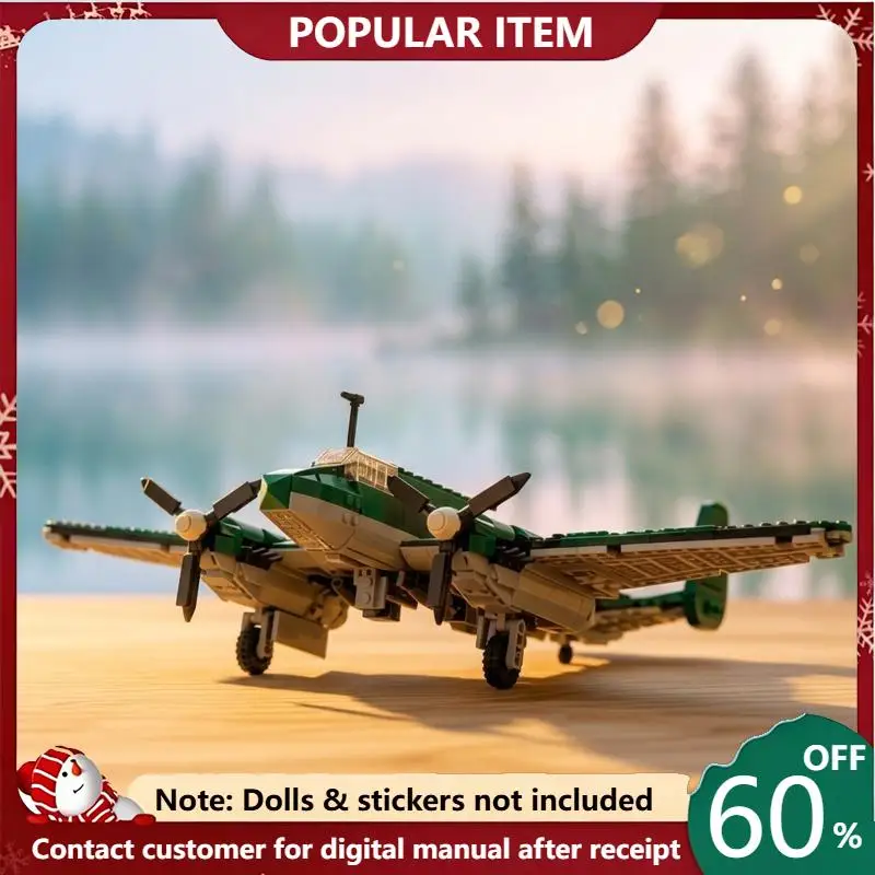 1116PCS MOC Vintage Dive Bomber Aircraft Building Blocks Military Plane Model Bricks DIY Assembly Desktop Ornament