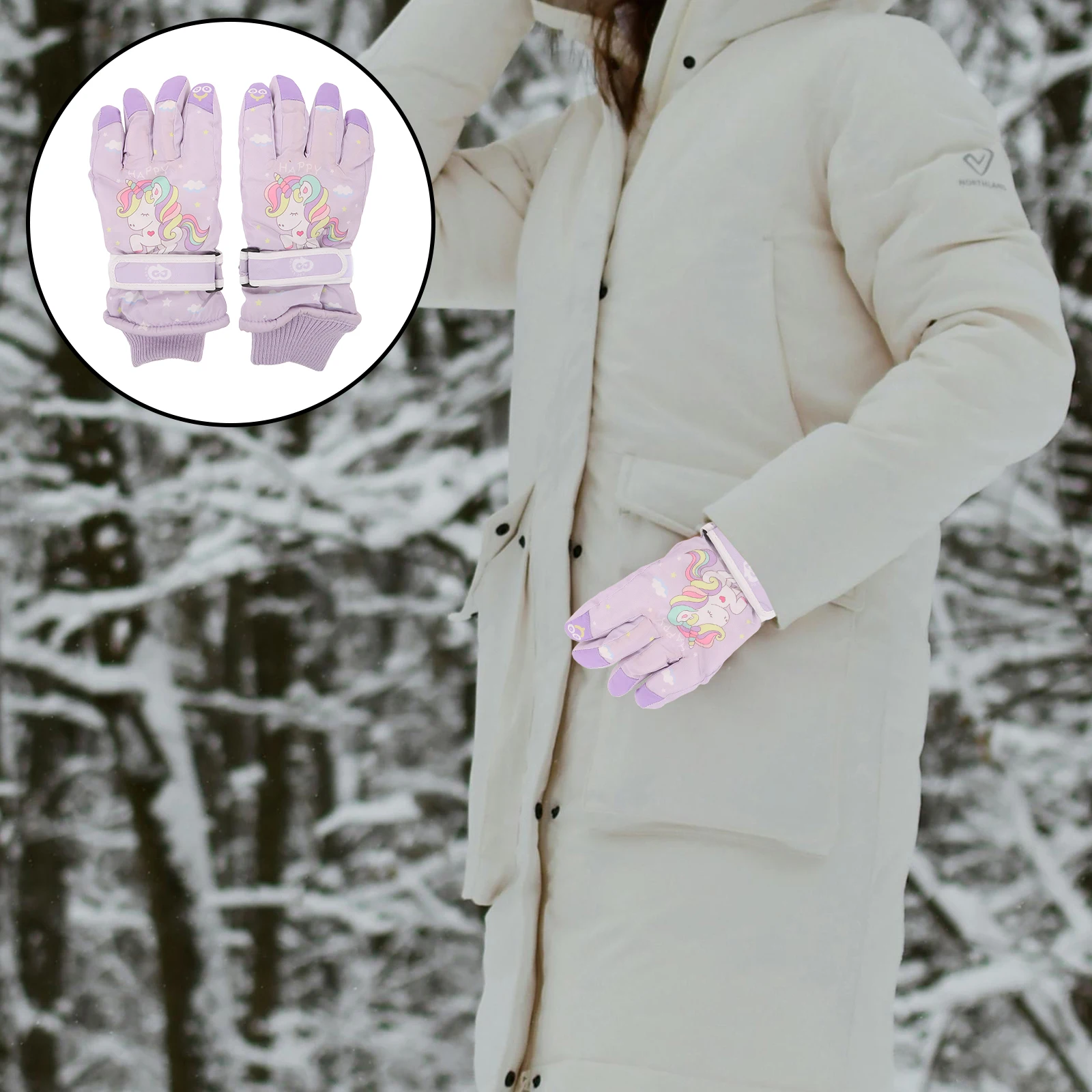 

1Pair Ski Snow Gloves Waterproof Windproof Thermal Insulation For Unicorn Winter Outdoor Mittens Riding
