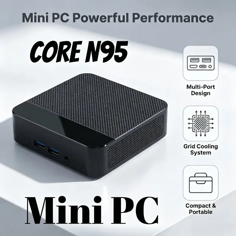 2026 Mini PC Core N95 Compact Mini Laptop 16GB RAM 1TB/2TB SSD HD WiFi6 BT5.2 Multifunctional Daily Notebook Gaming PC