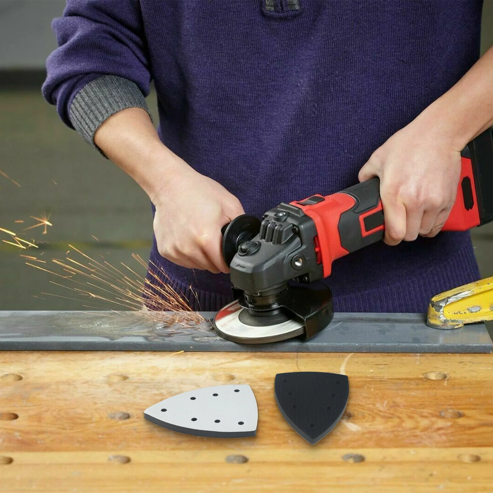 DIY Projects Triangle Sanding Pad Sanding Backing Pad High Compatibility Protecting Sander Pallet Reusable Abrasive Materials