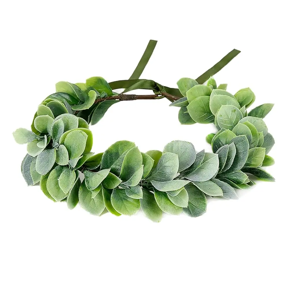 

Artificial Baby Breath Green Headpiece Bridal Flower Crown Eucalyptus Halo Wedding Leaf Floral Crown Headband Photo Prop (00A