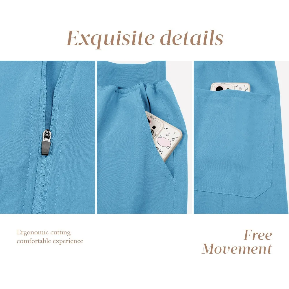 Großhandel Medizinisches Scrub-Set aus Spandex-Stretch, Krankenschwester-Uniform, Beauty-Spa-Uniform, Gesundheitswesen-Pflegeuniform, Apotheken-Laborkittel, Klinische Uniform