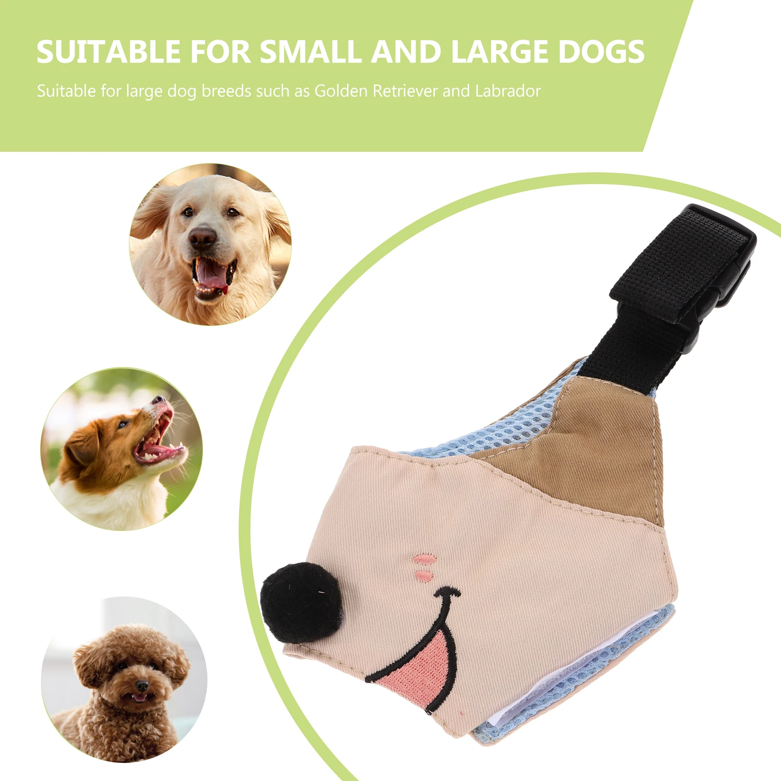 

Pet Dog Mouth Cover Muzzle Breathable to Prevent Eating Biting The Safety with Adjustable Straps Cloth