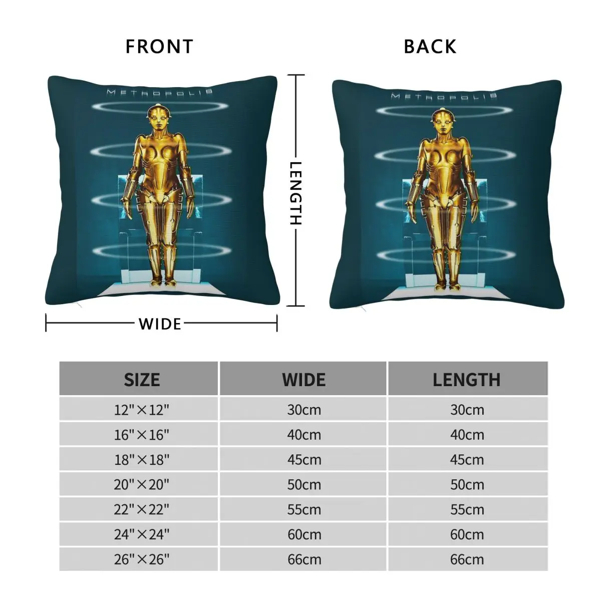Metropolis Maria Standing Square Pillowcase Polyester Linen Velvet Printed Zip Decorative Throw Pillow Case Home Cushion Case