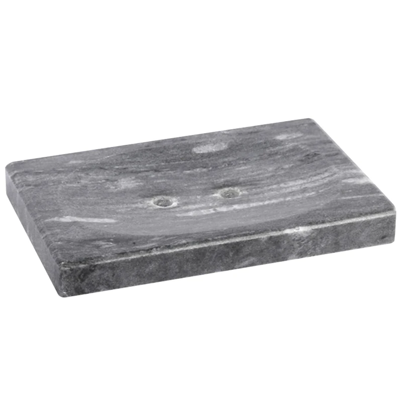 Gray Marble Soap Dish - Polished And Shiny Marble Dish Holder Beautifully Crafted Bathroom Accessory