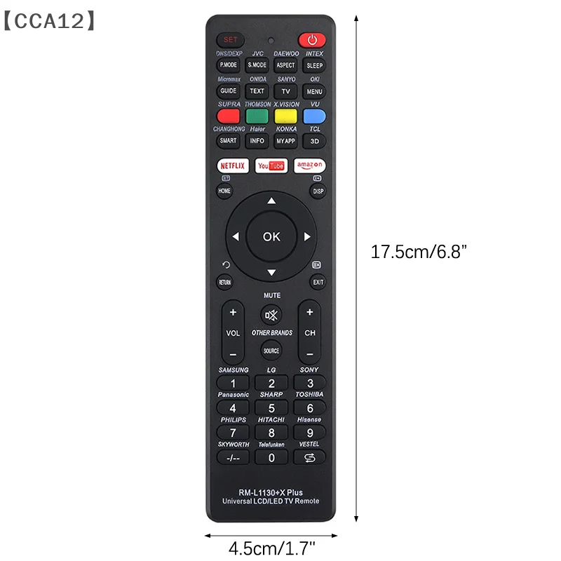 〔CCA12〕Universal RM-L1130+X Replacement Remote Control For All Brand Television TV RM-L113+12 RM-L1130+8