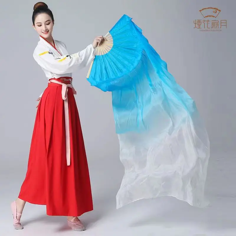 Buikdans Gradiënt Fan Voor Vrouw Imiteren Zijden Sluiers Opvouwbare Fan Danser Praktijk Rekwisieten Stage Performance Party Accessoires