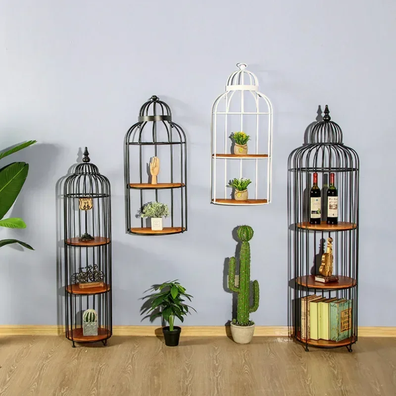 Modern Iron Art Plant Stand with Multi-layer Shelves, Decorative Bird Cage Modeling Racks for Plants, Versatile Storage Shelf