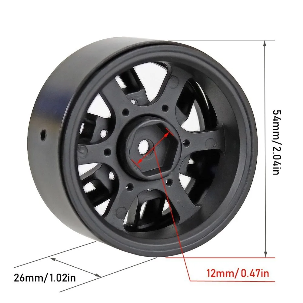 4 sztuki 1/10 samochód zdalnie sterowany RC ze stopu metali felgi 1.9 \