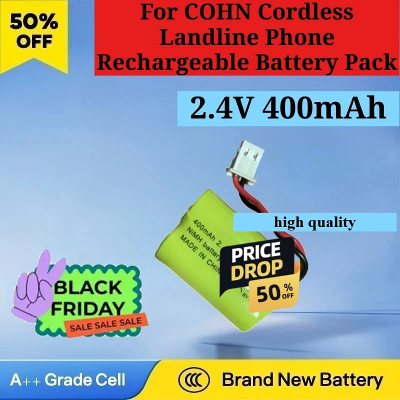 

2.4V 400mAh New NiMH Replacement Battery for COHN Cordless Landline Phone Rechargeable Battery Pack Brand High Quality