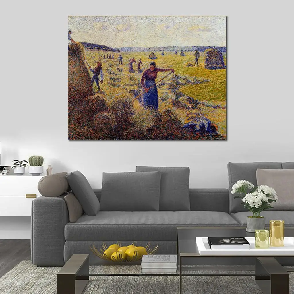 Famous Arts Reproduction The Harvest of Hay in Eragny Camille Pissarro Oil Paintings High Quality Hand-Painted