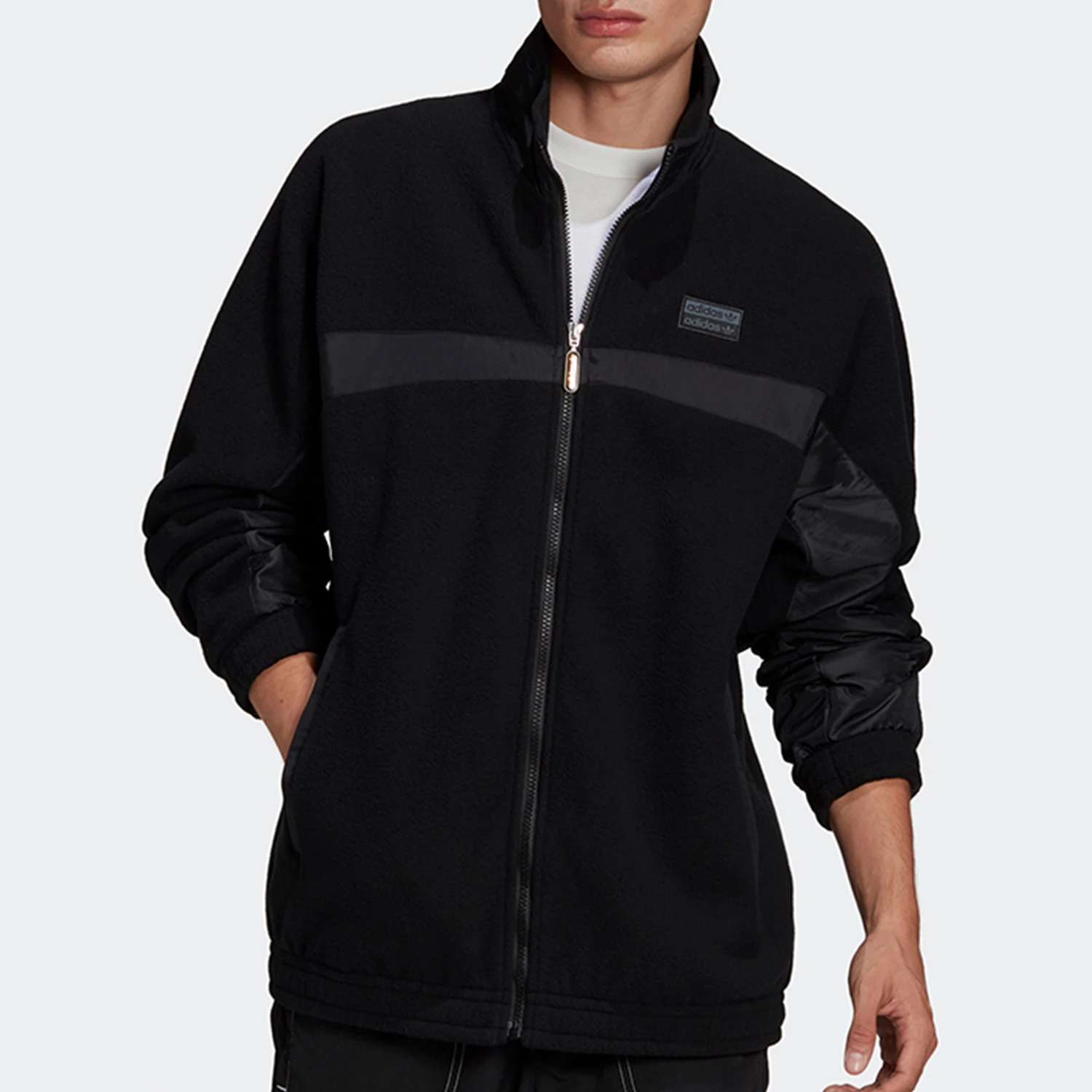 

Adidas Originals Mens Trefoil Logo Retro Hooded Fleece Jacket GD9428