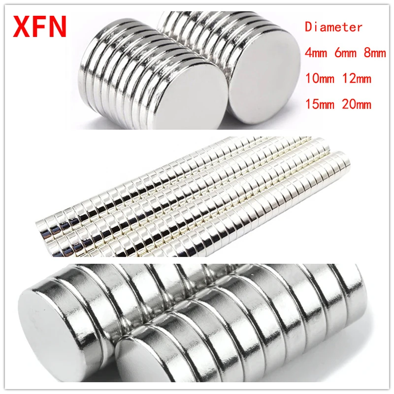 XFN Spuer Strong Neodymium Magnet Dia 4/6/8/10mm NdFeB Powerful Magnetic Rare Earth Permanent Magnets Search Fridge Magnets DISC