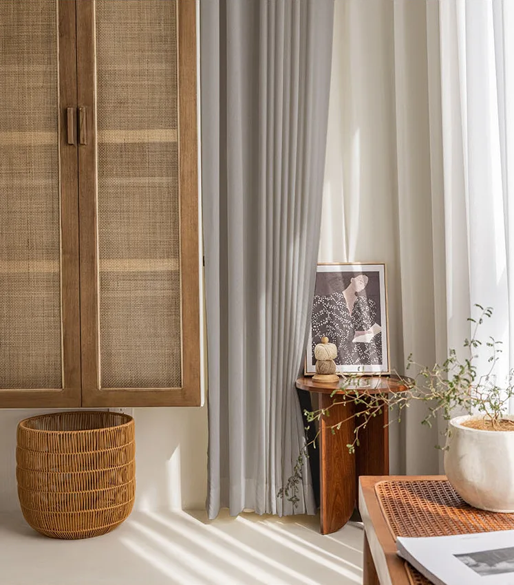 Neue Vorhänge für Wohnzimmer Esszimmer Schlafzimmer Frische Nordic Einfache Reis Weiß Baumwolle Leinen Fenster Vorhang Zimmer Dekor Vorhänge – Detail 10