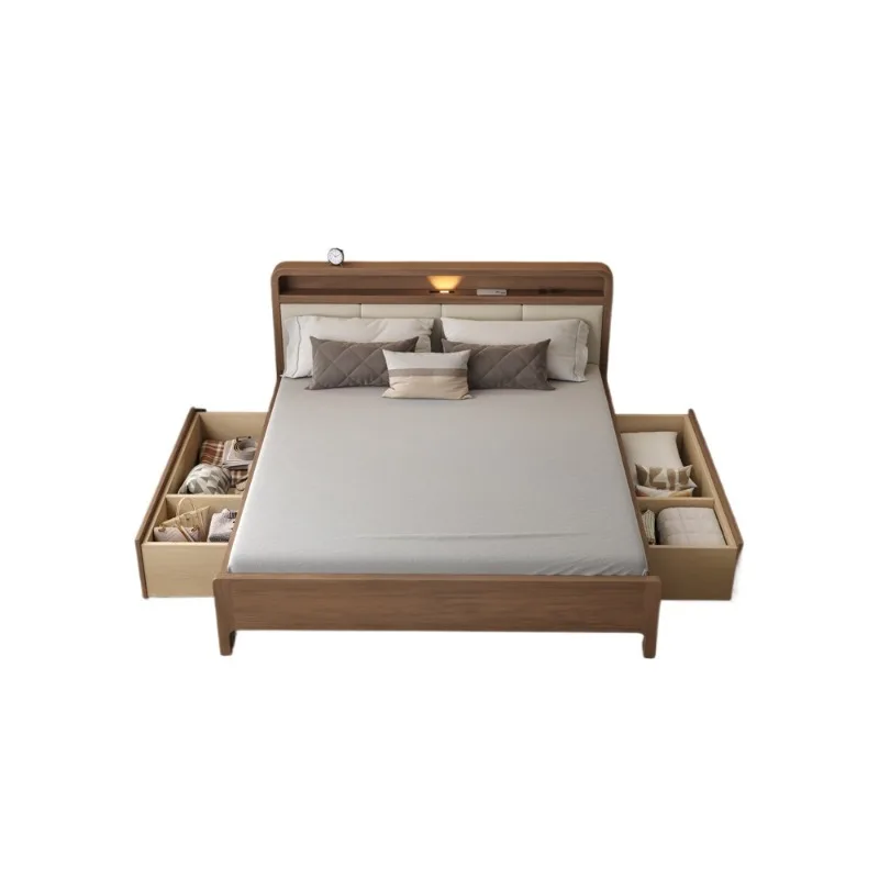 

Solid wood storage bed, modern simple storage air pressure bed 1.8 master bedroom double