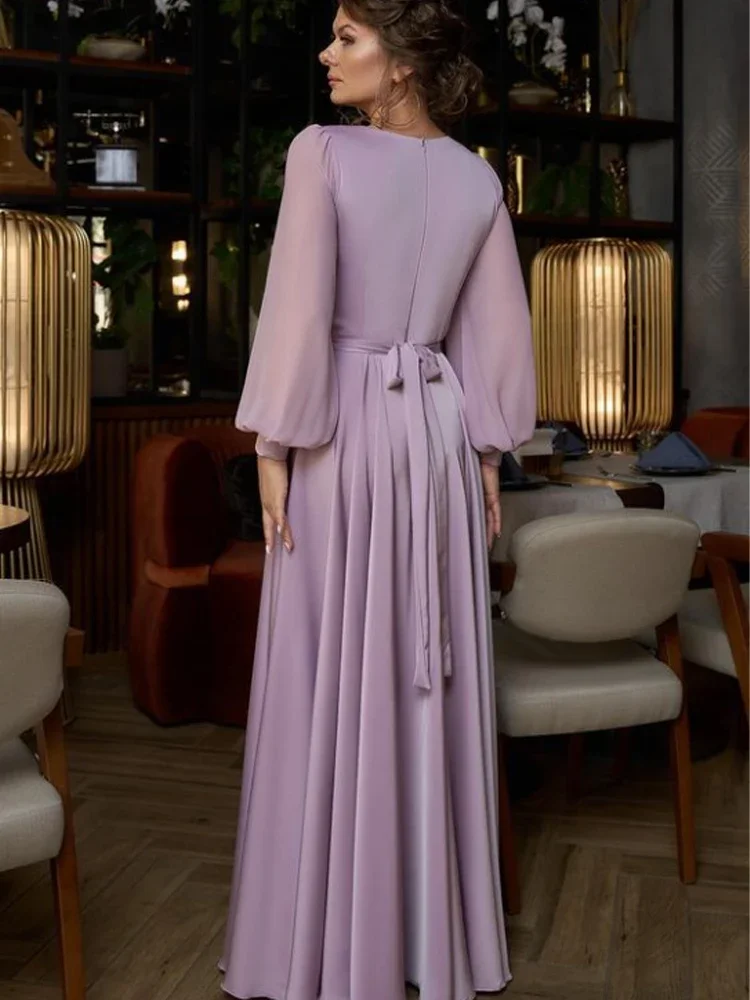 Robe de Soirée Longue en Mousseline de Soie, Élégante, de Haute Qualité, Plissée, Froncée, Ligne A, Col en V, Simple, Exquise, Rétro, Style Moderne