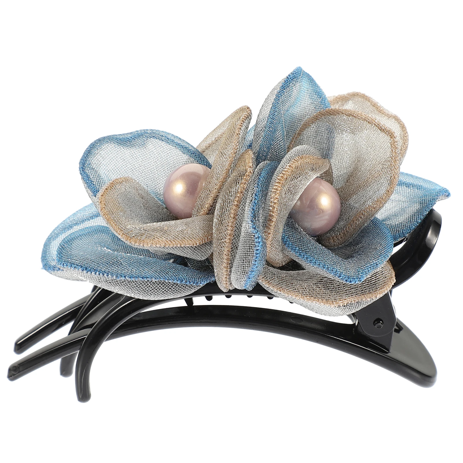 

Silk Yarn Flower Hair Clip Duck Bill For Women Stylish French Clips Thick Hair Barrettes Party Wedding Accessories Elegant
