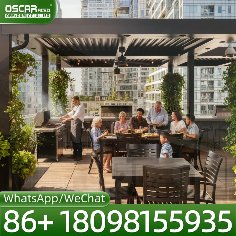 Motorized Aluminum Rainproof Awning Sun Shade for Garden Patio & Shed Durable Louvered Roof Pergola Kits pergola