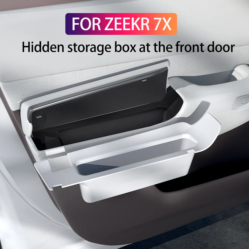 

Car door storage box For ZEEKR 7X silicone rubber Pocket covers Hidden storage box at the front door Car interior accessories