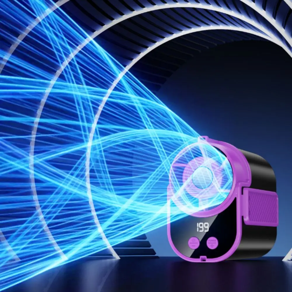LED Display Waist Clip Fan High-Speed Dual Wearing Hanging Neck Fan Strong Airflow Solid Clip Structure Mini Cooling Fan