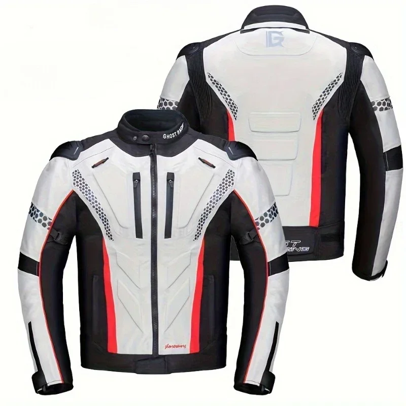 Men Motorcycle Jacket Waterproof Four Season Motorbike Overcoat Pants Reflective Riding Jackets Windproof Suits Removable Lining