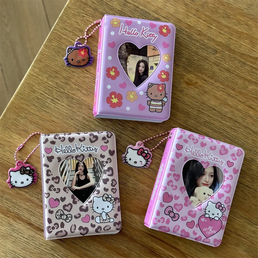 

Аниме Sanrio Hello Kitty Картковая книга Ретро Леопардовый принт 3-дюймовая Звезда Маленькая карта Книга для хранения Polaroid Можно содержать 40 шт. Фотоподарки