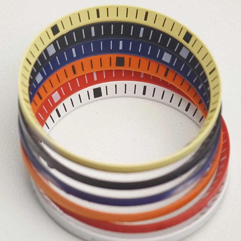 30.5mm Watch Chapter Rings Fit For SKX007 SKX009 SRPD Watch Case Plastic Inner Ring NH35 NH36 Movement Men's Watch Parts Replace