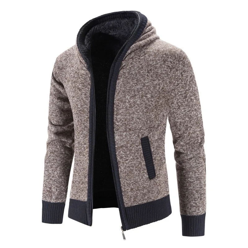 Men Hooded Jackets Sweater Coats Cardigans Sweaters Thicker Warm Sweaters Winter Casual Cardigans Hoodies Slim Fit Cardigans 3XL