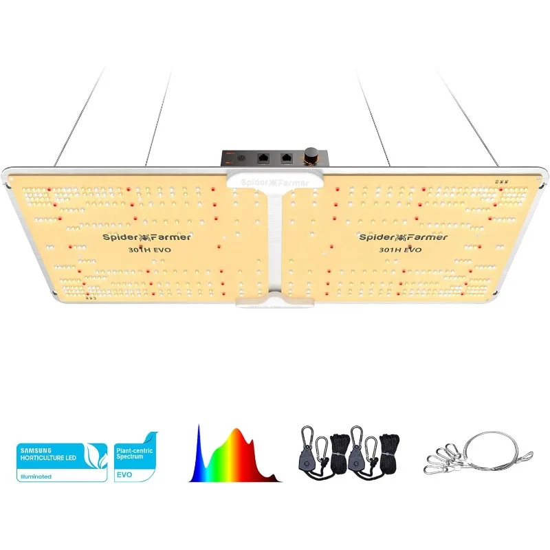 SF2000 LED Grow Light 2x4 with Samsung LM301H EVO High Efficiency & Dimmable Lighting, Full-Spectrum Commercial Plant Lights