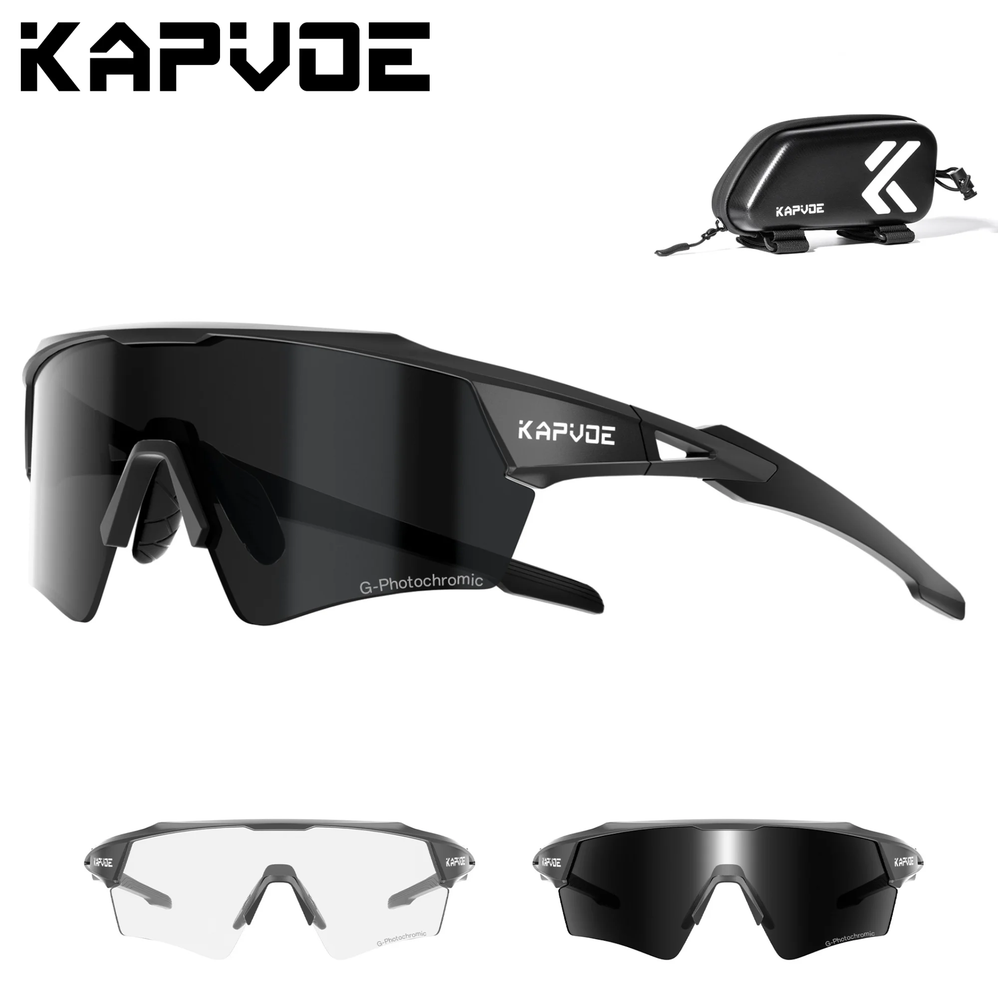 AliExpress kapvoe Kapvoe HD Photochromic Cycling Glasses Lighteight UV400 Sunglasses for Men Women Bike MTB Outdoor Eyewear Riding Driving Running