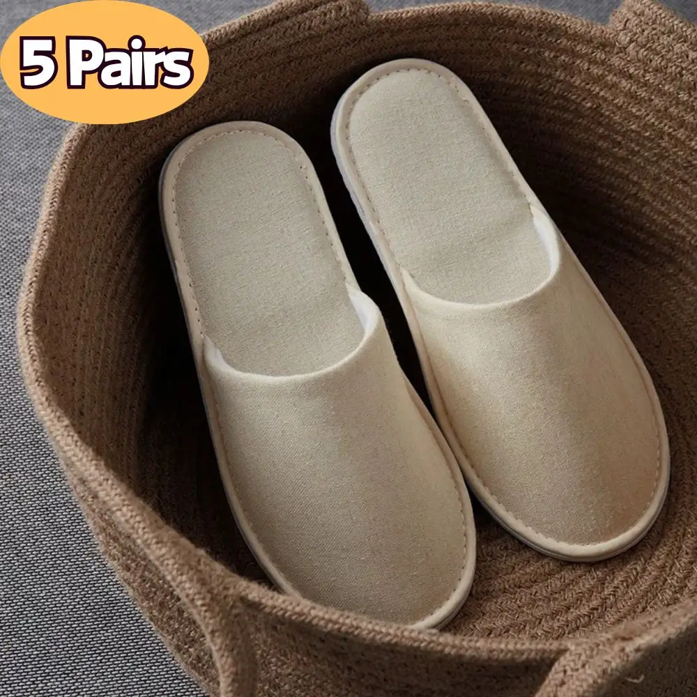 

5 пар/компл. нетканые гостиничные тапочки с закрытым носком, нескользящие одноразовые гостиничные тапочки для ванной комнаты, унисекс, отель, дешевые спа-горничные горки