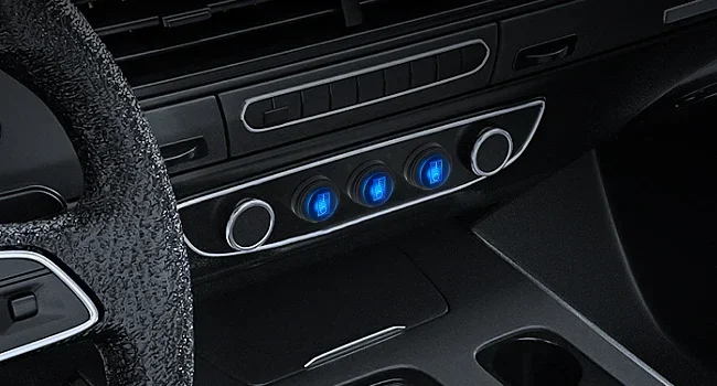 5 Stück wasserdichter runder Wippschalter, 12 V, LED-Kippschalter, beleuchtet, EIN/Aus, SPST, 3-polig, für Auto-Schalttafel, Wohnmobil, LKW, Marine, Boot – Detail 5