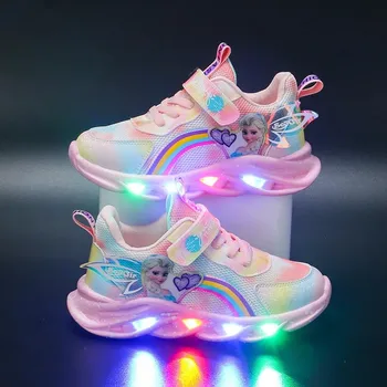 Disney Girls' Casual Shoes Led Lights Mesh Breathable Childr...
