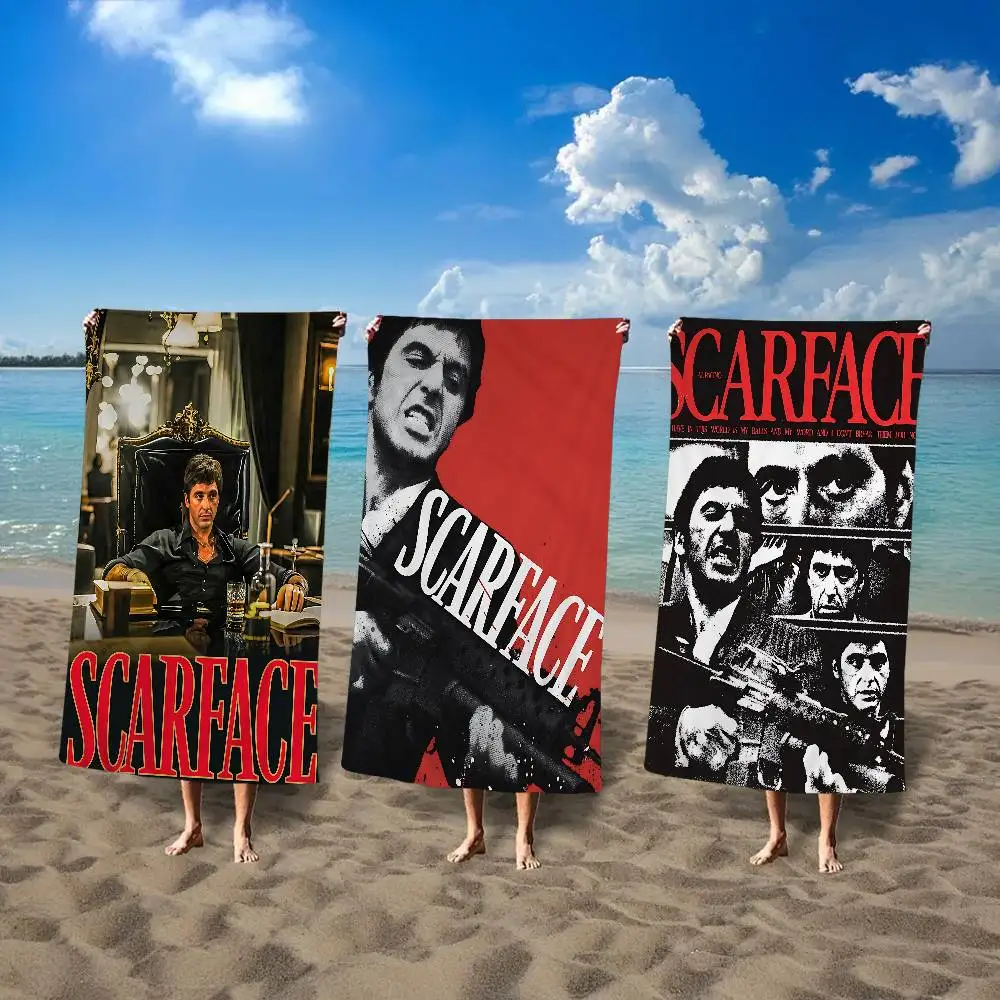 Crime Movie Scarface Microfiber Blanket Quick Drying Beach Towels Oversized Printing Super Absorbent Pool Towel Blanket
