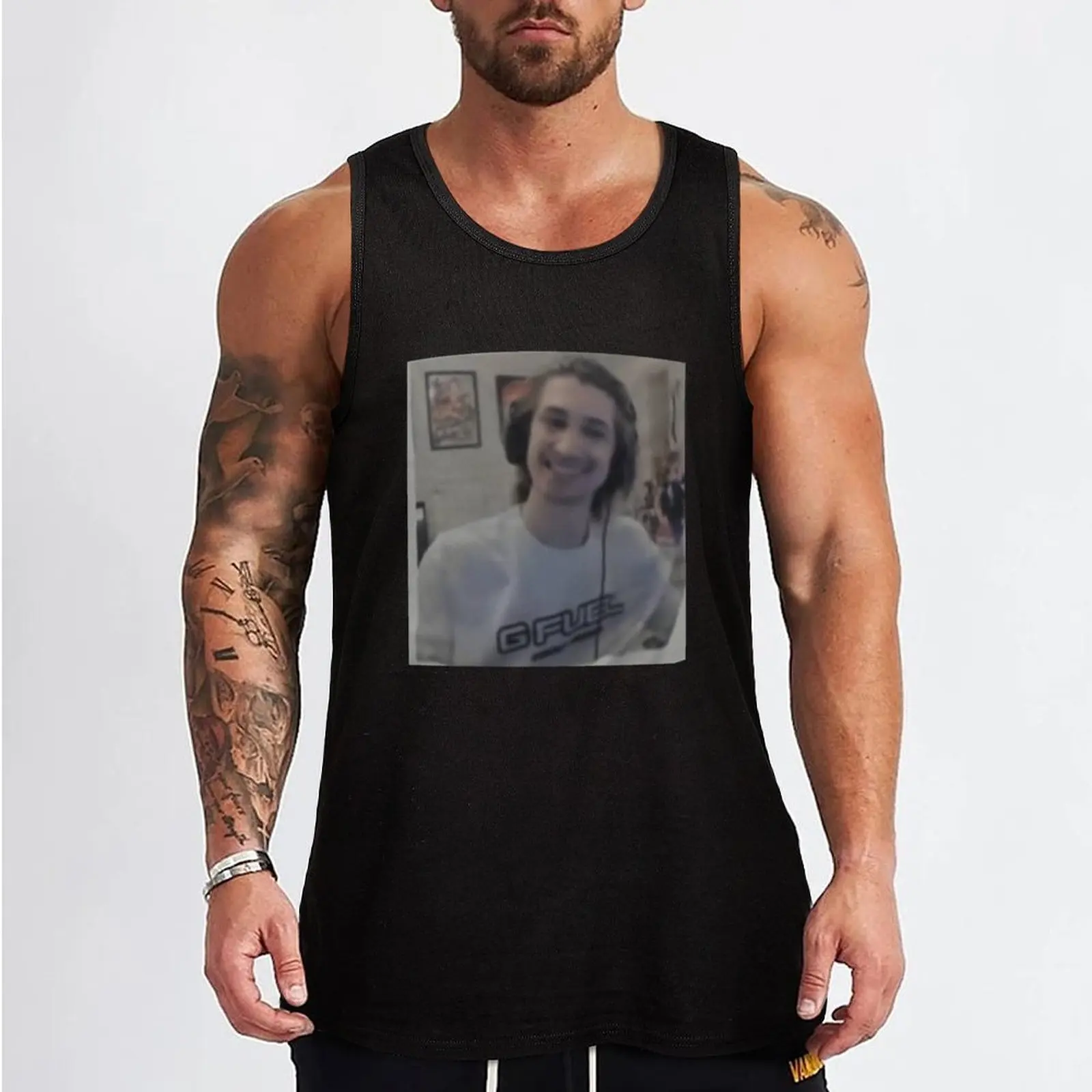 xQc shirt pog pog Tank Top anime Men's sleeveless T-shirt male